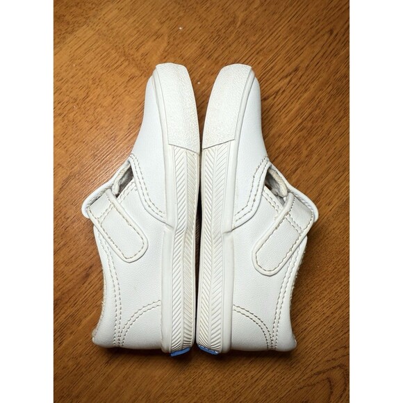 Keds Toddler Girl Shoes Daphne T-Strap White Leather Size 5 Hook Loop - Picture 6 of 9